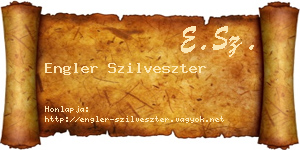 Engler Szilveszter névjegykártya